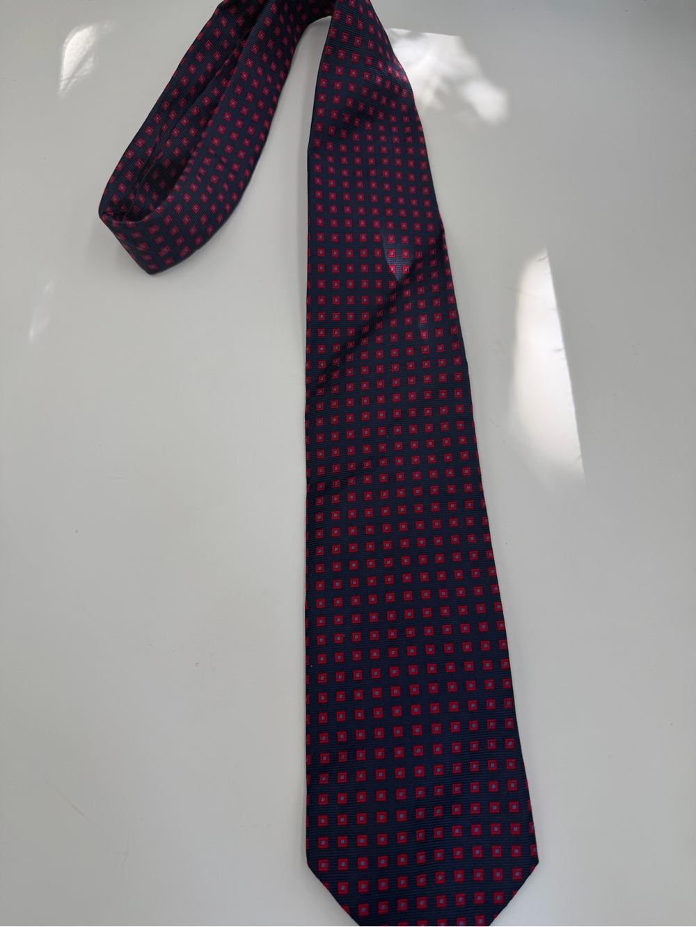 Brooks Brothers Navy Tie with Red Micro Squares